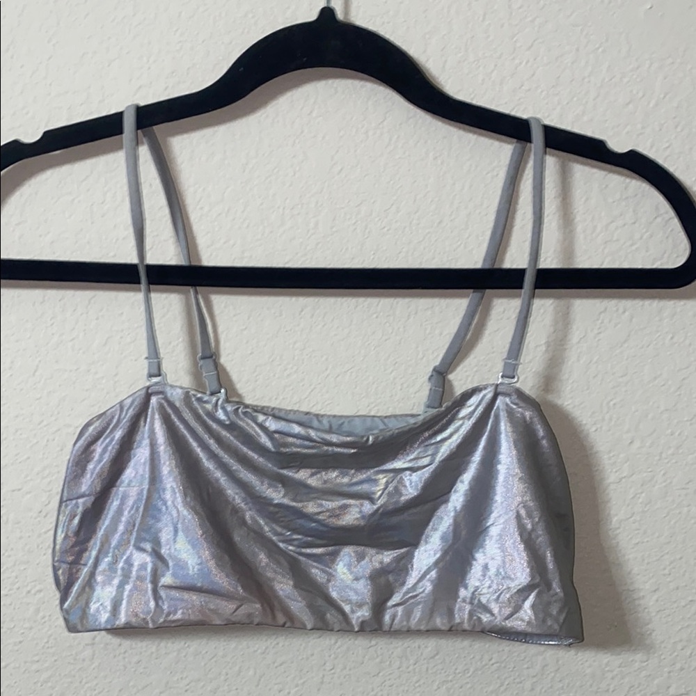 🌵Iridescent Metallic rave top/ bandeau bra! - Picture 1 of 8